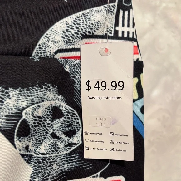 Youth Rebel Graphic Black Kids Leggings - Picture 7 of 8